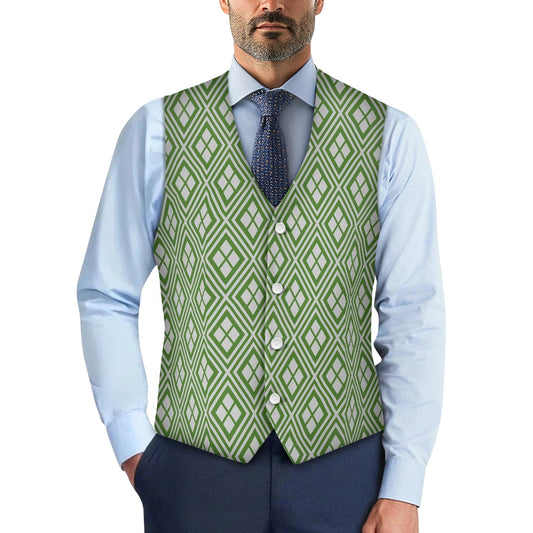 Wagara - Hishi Green/Silver Suit vest jacket