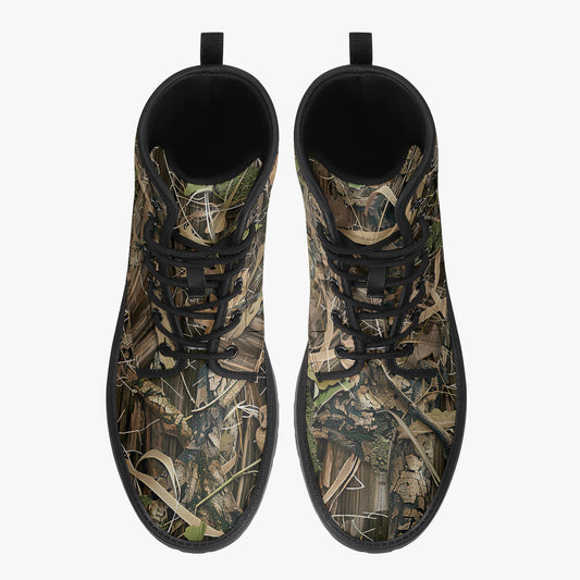 Leaf & Bark Scatter - Hunting Camouflage - PU Leather Boots