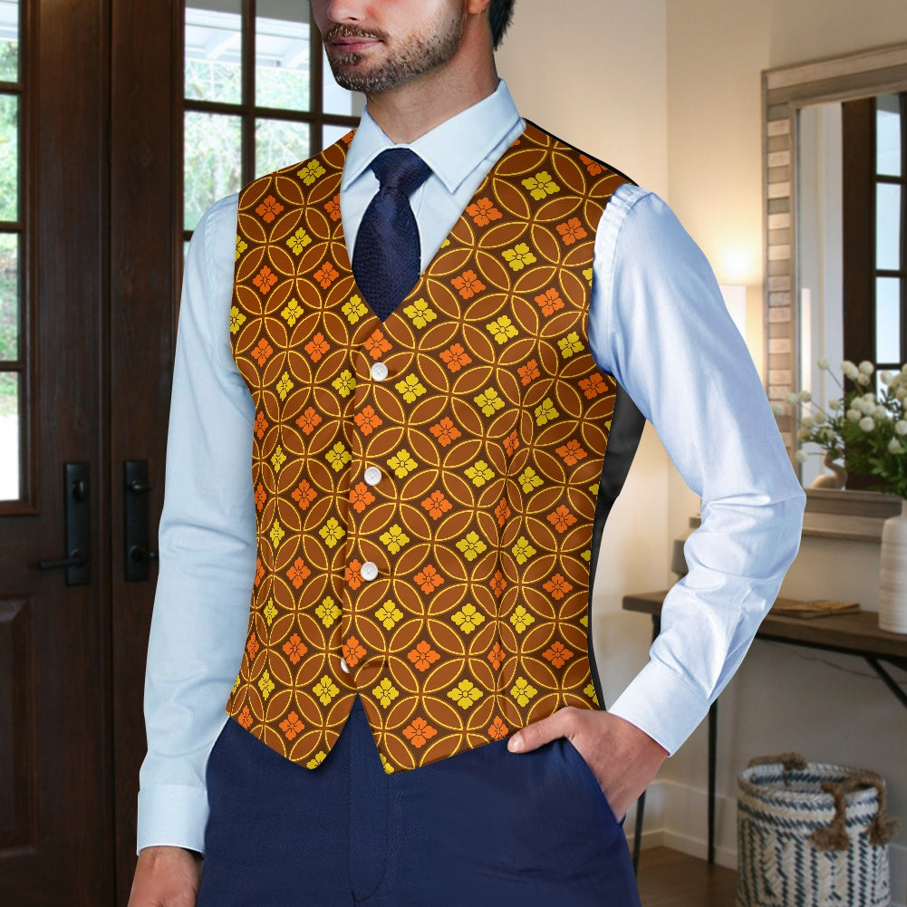 Wagara - Shippo Brown Suit vest jacket
