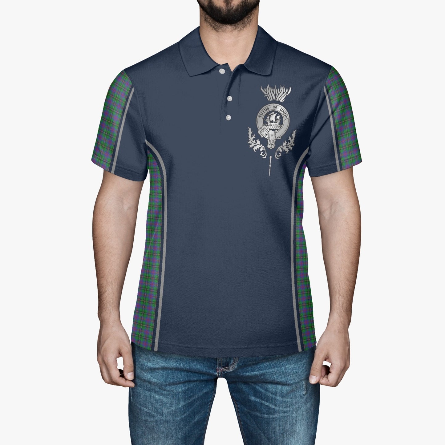 Clan Wood Crest & Tartan Polo Shirt