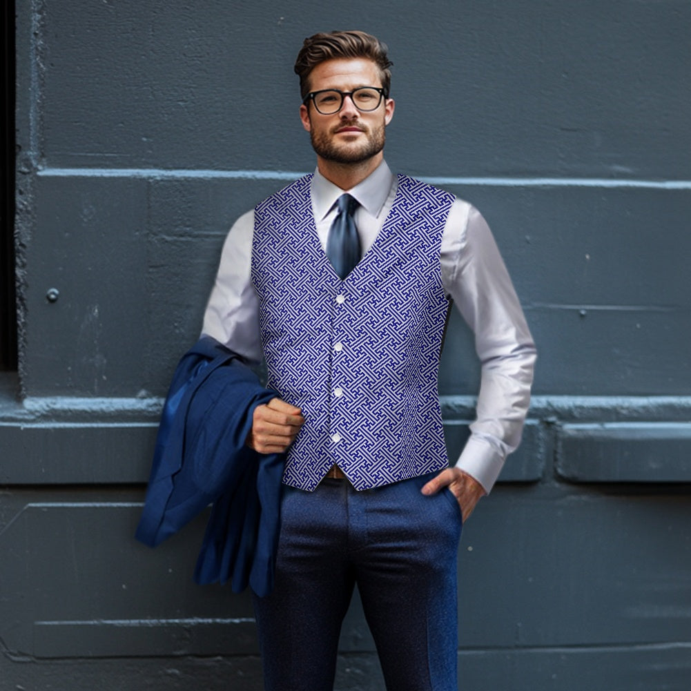 Wagara - Sayagata Blue Suit vest jacket