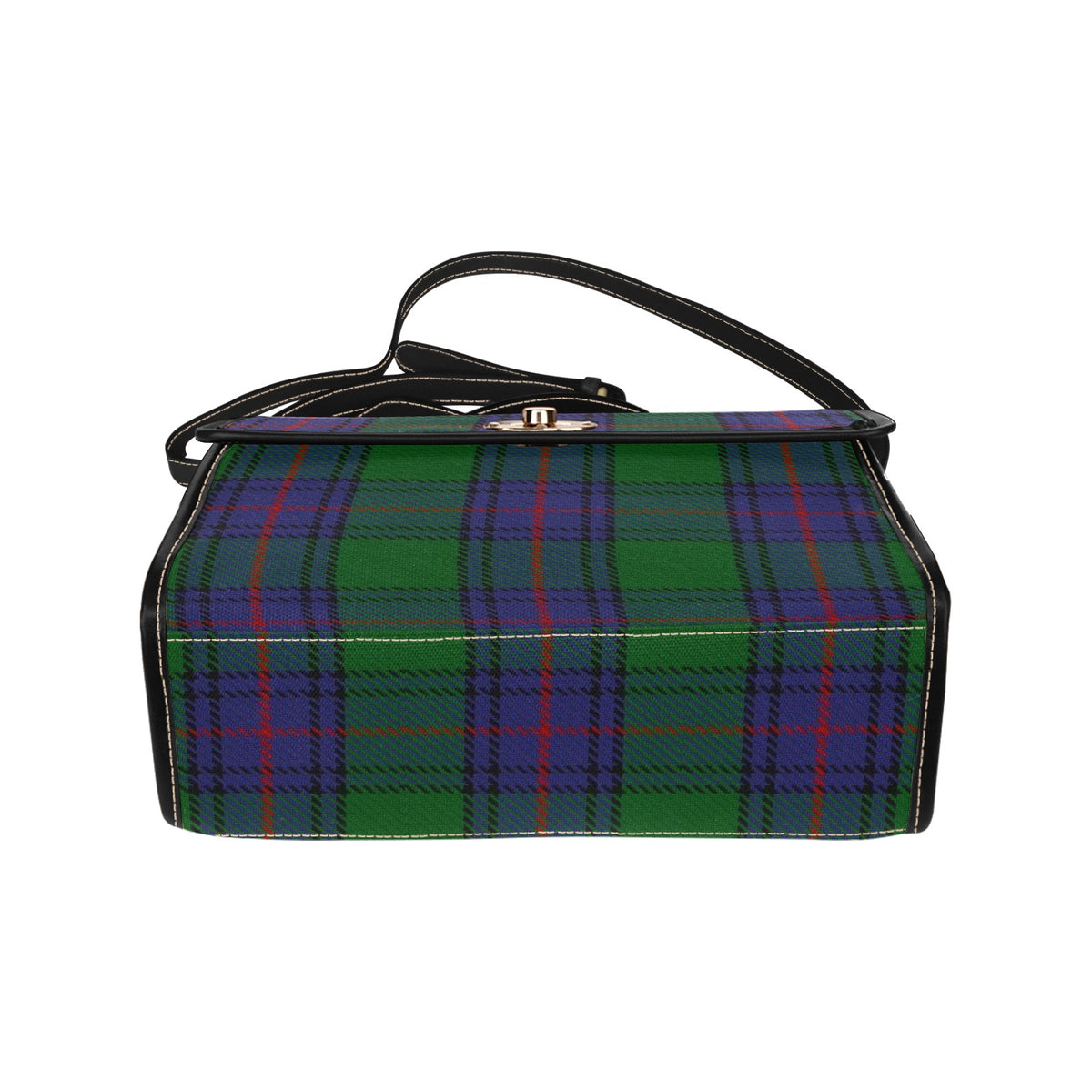 Clan Shaw Tartan Waterproof Canvas Handbag (Black)