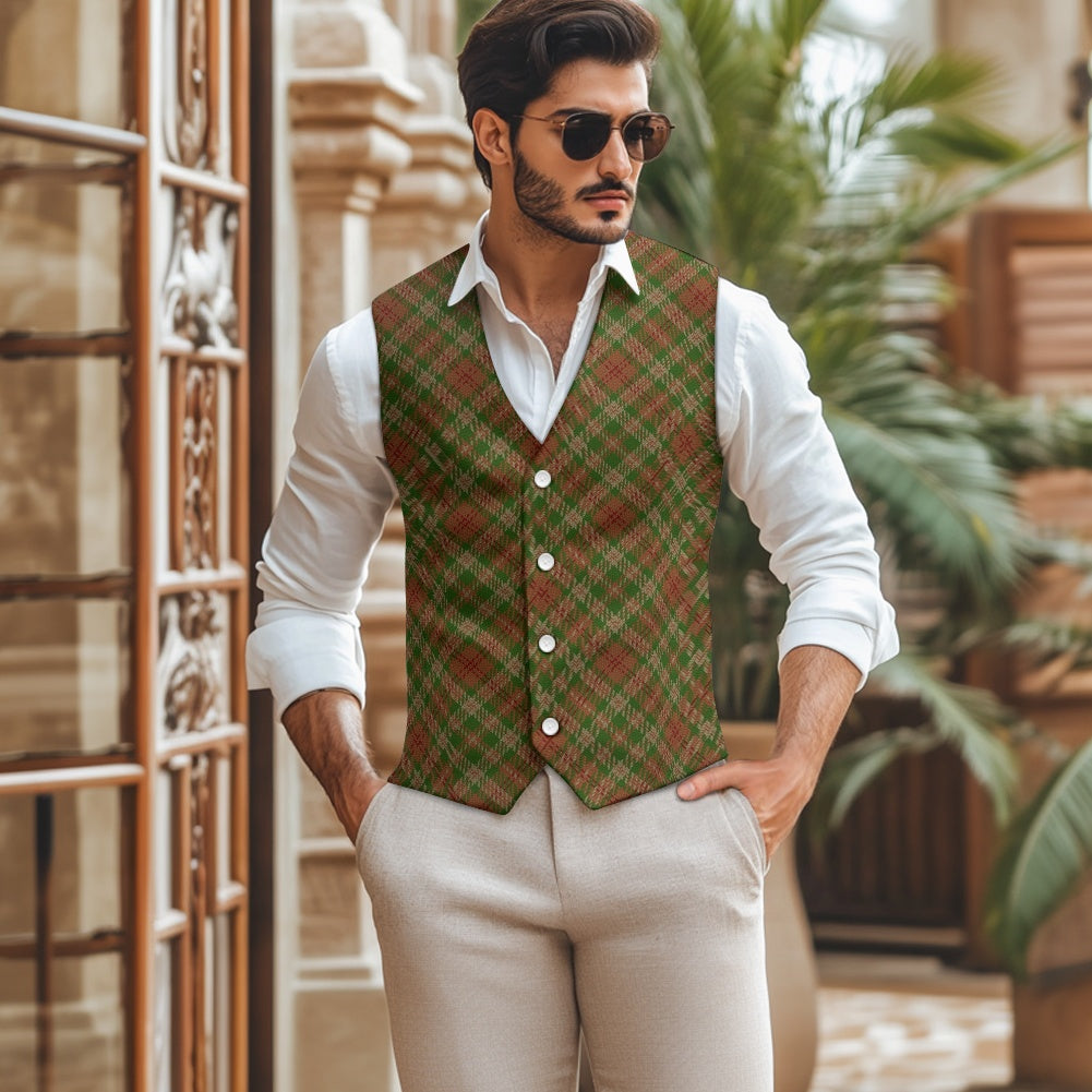 Clan Pierce Tartan Bias Suit vest jacket