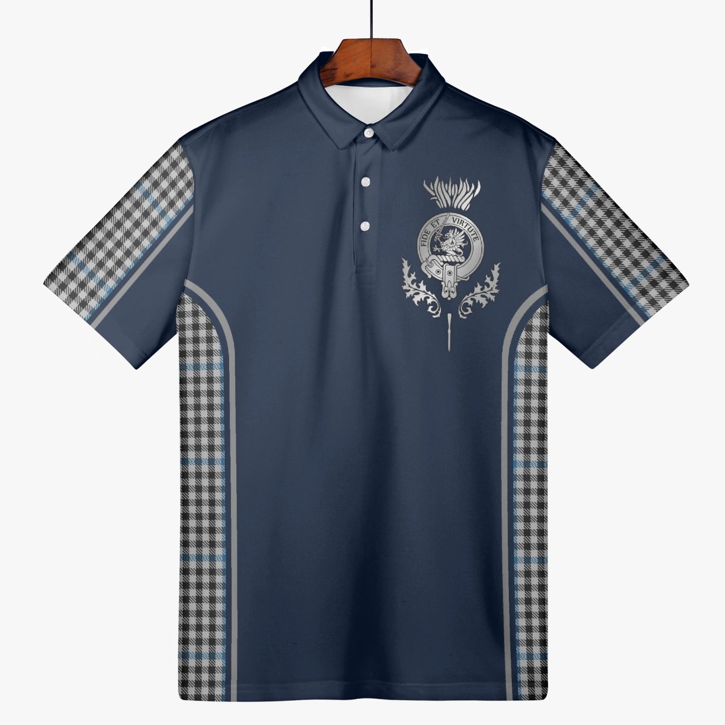 Clan Gladstone Crest & Tartan Polo Shirt