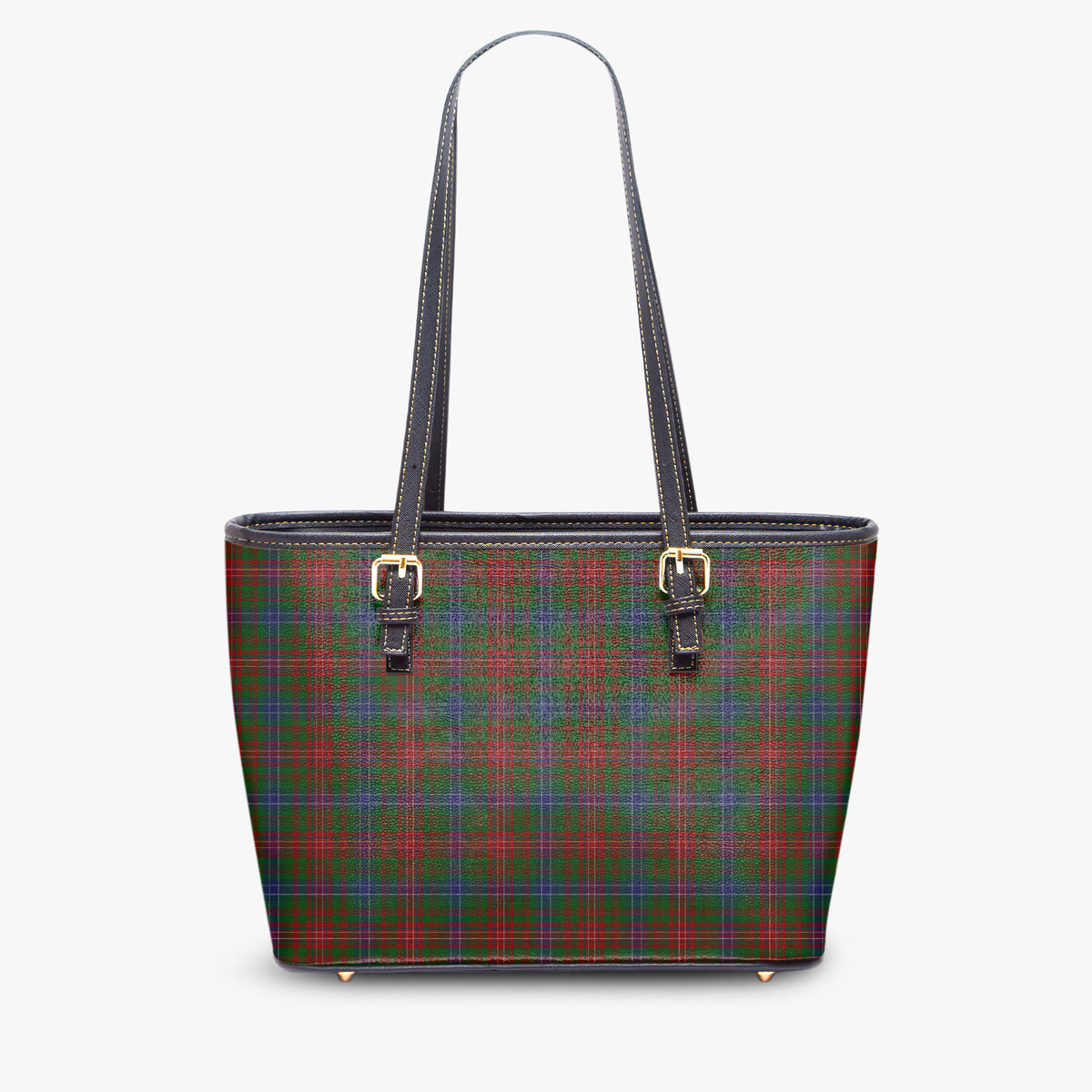 Clan Wilson Crest (LRW) & Tartan Large Leather Tote Bag