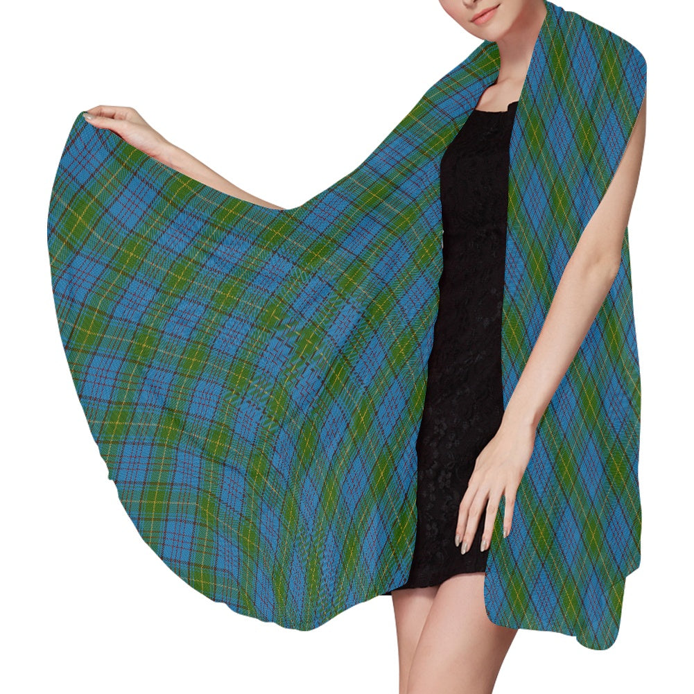 Irish County Donegal Tartan Bias Chiffon Scarf