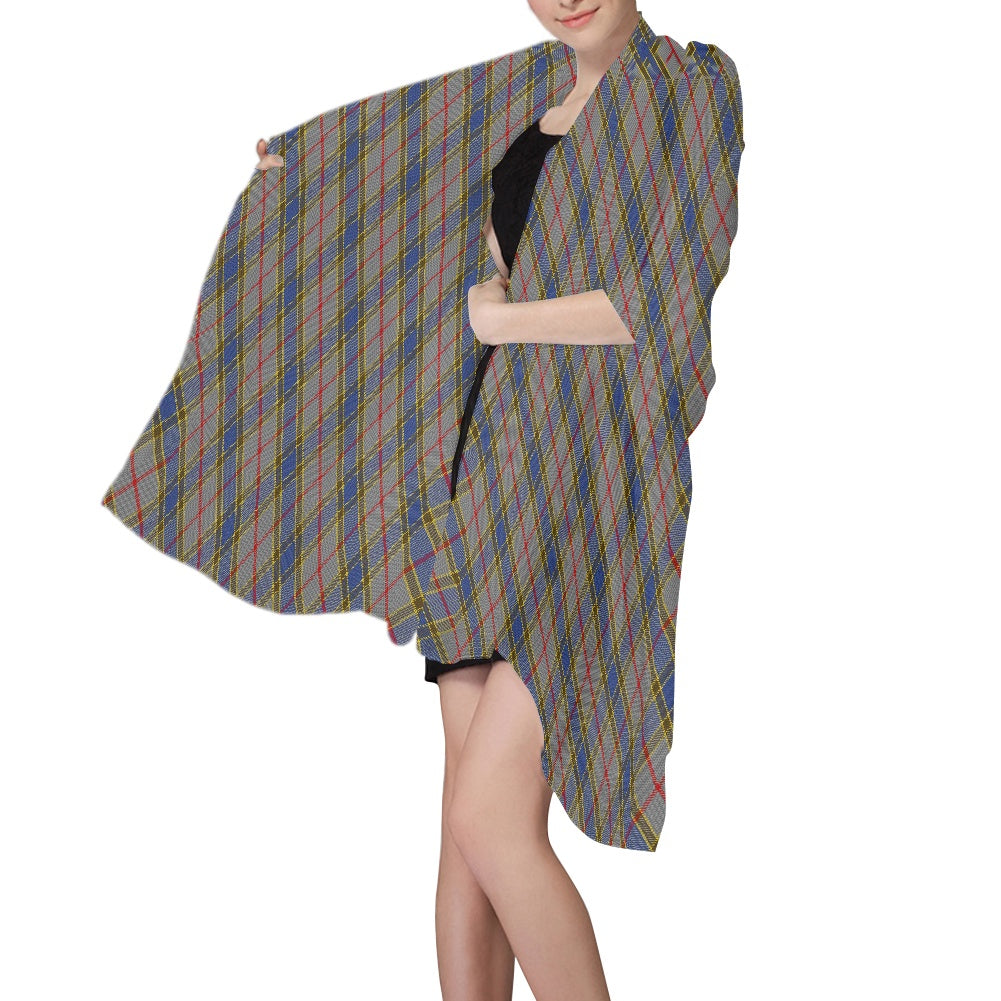 Clan Balfour Tartan Bias Chiffon Scarf
