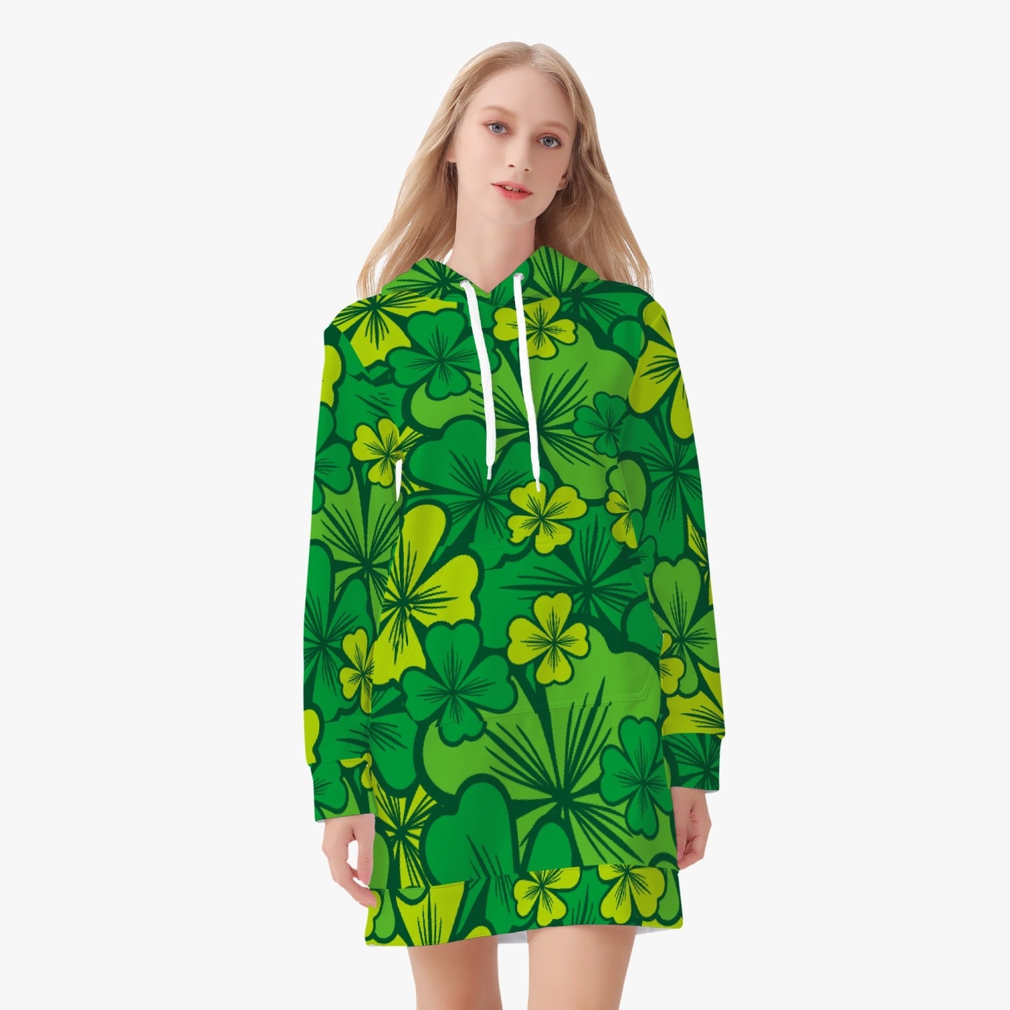 Irish Shamrock Hoodie Dress