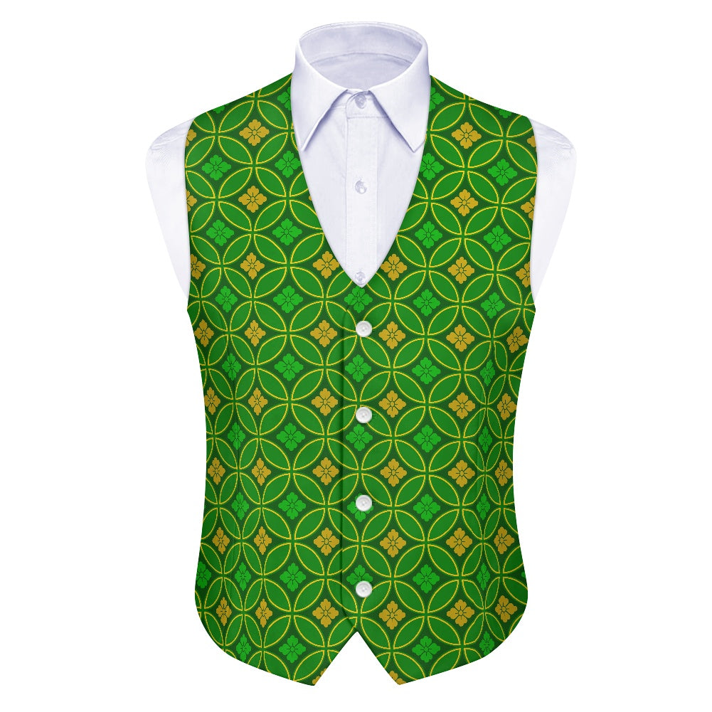 Wagara - Shippo Green Suit vest jacket