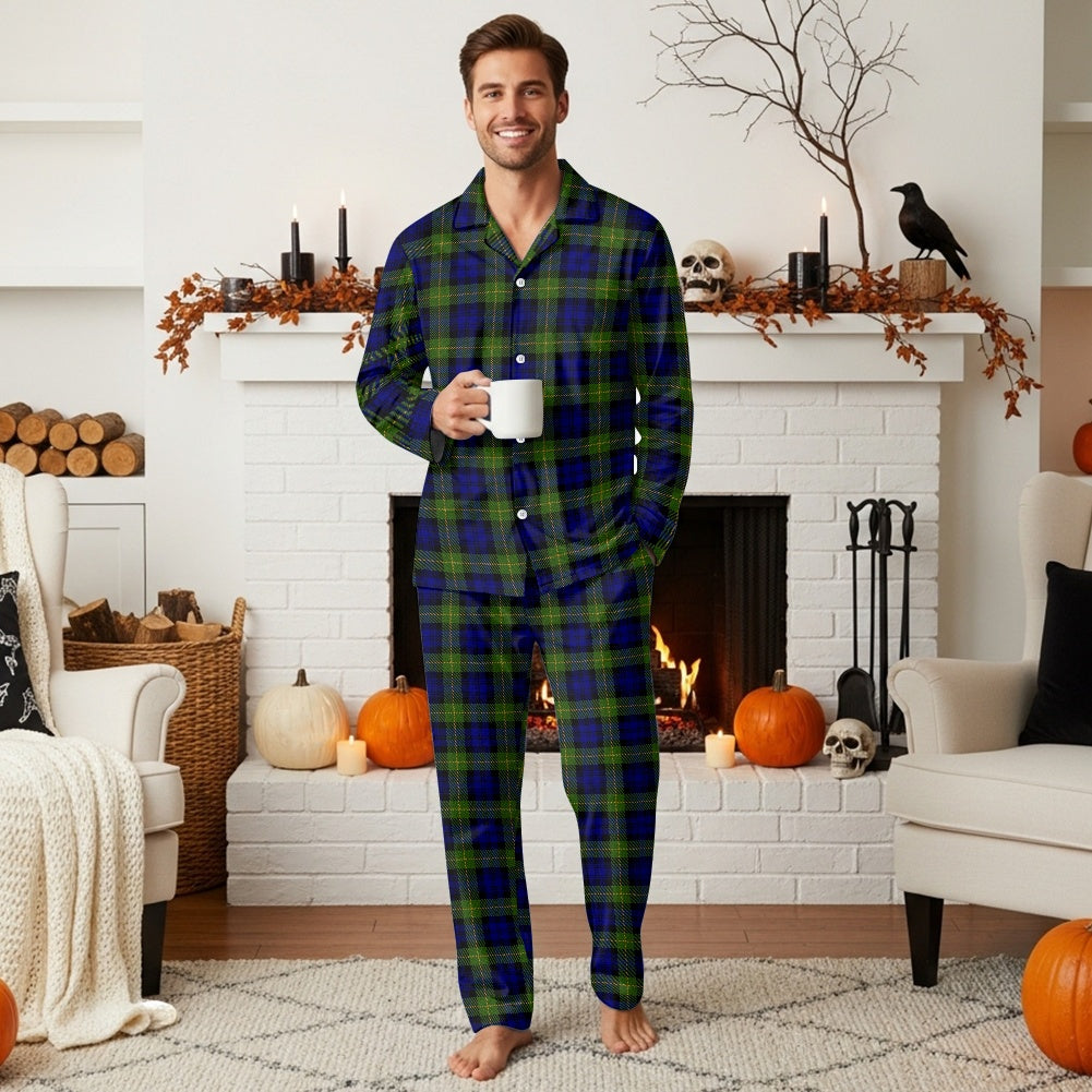 Gordon Highlanders Tartan Men's button pajamas