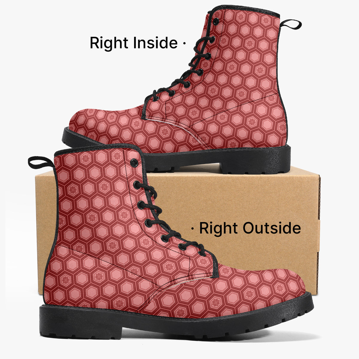 Japanese Wagara - Kikko Red - PU Leather Boots