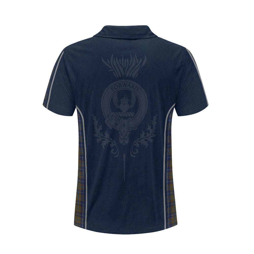 Clan Douglas Brown Tartan & Black Douglas Crest Polo
