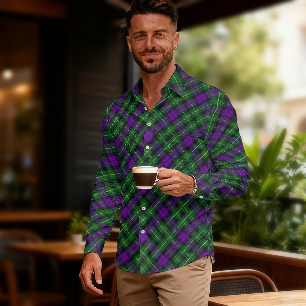 Clan Abercrombie Tartan Bias Men's long-sleeved shirt