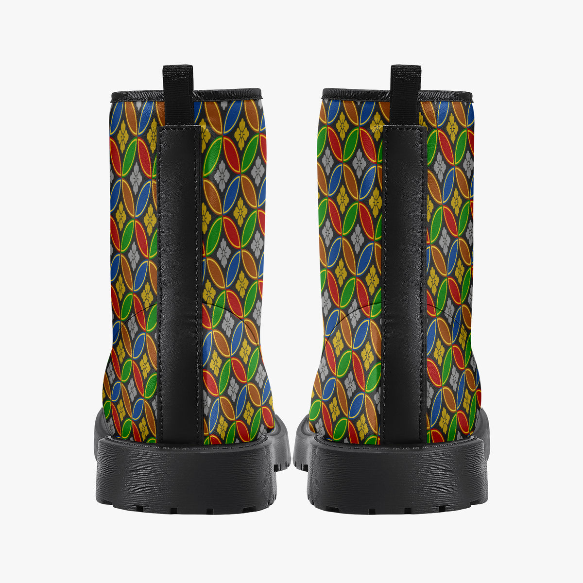 Japanese Wagara - Shippo Multicolour- PU Leather Boots