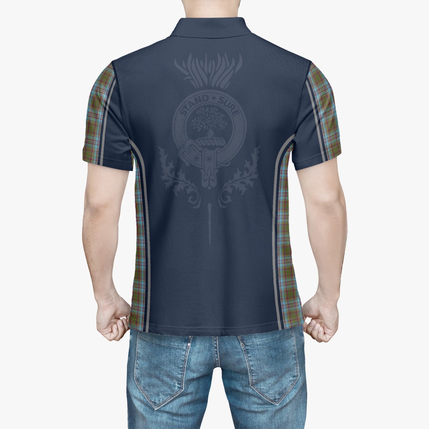 Clan Anderson Crest & Tartan Polo Shirt