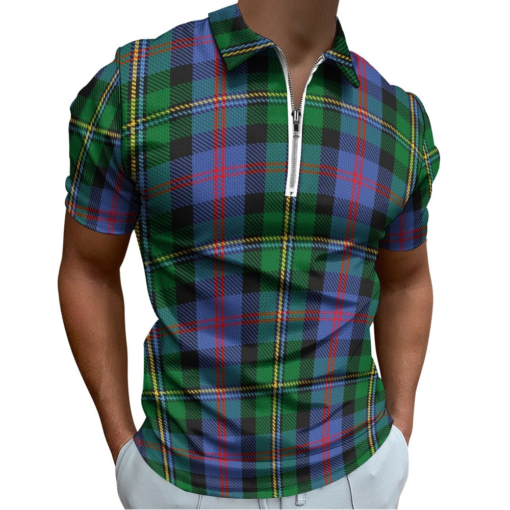 Clan Malcolm Tartan Short sleeve polo shirt