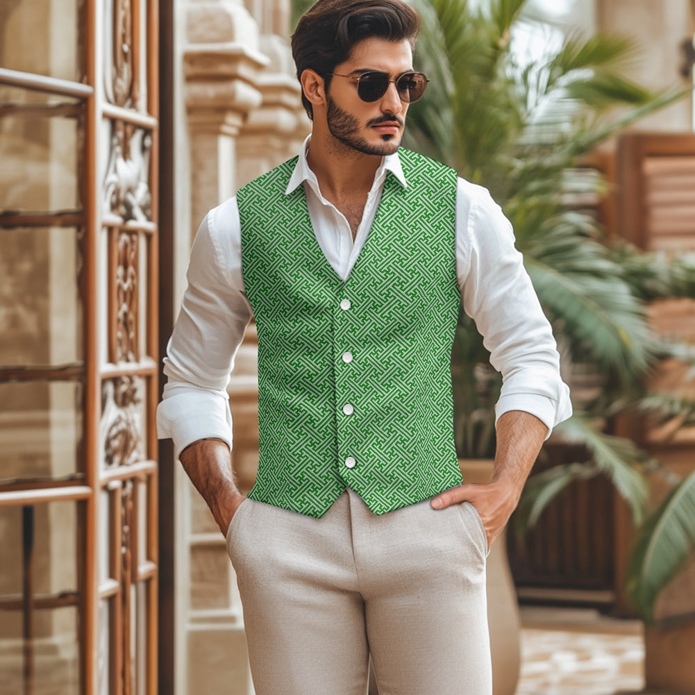 Wagara - Sayagata Green Suit vest jacket
