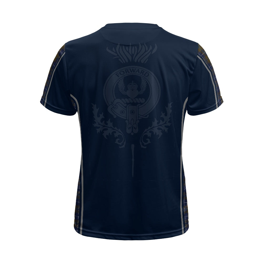 Clan Douglas Brown Tartan & Black Douglas Crest Football Shirt