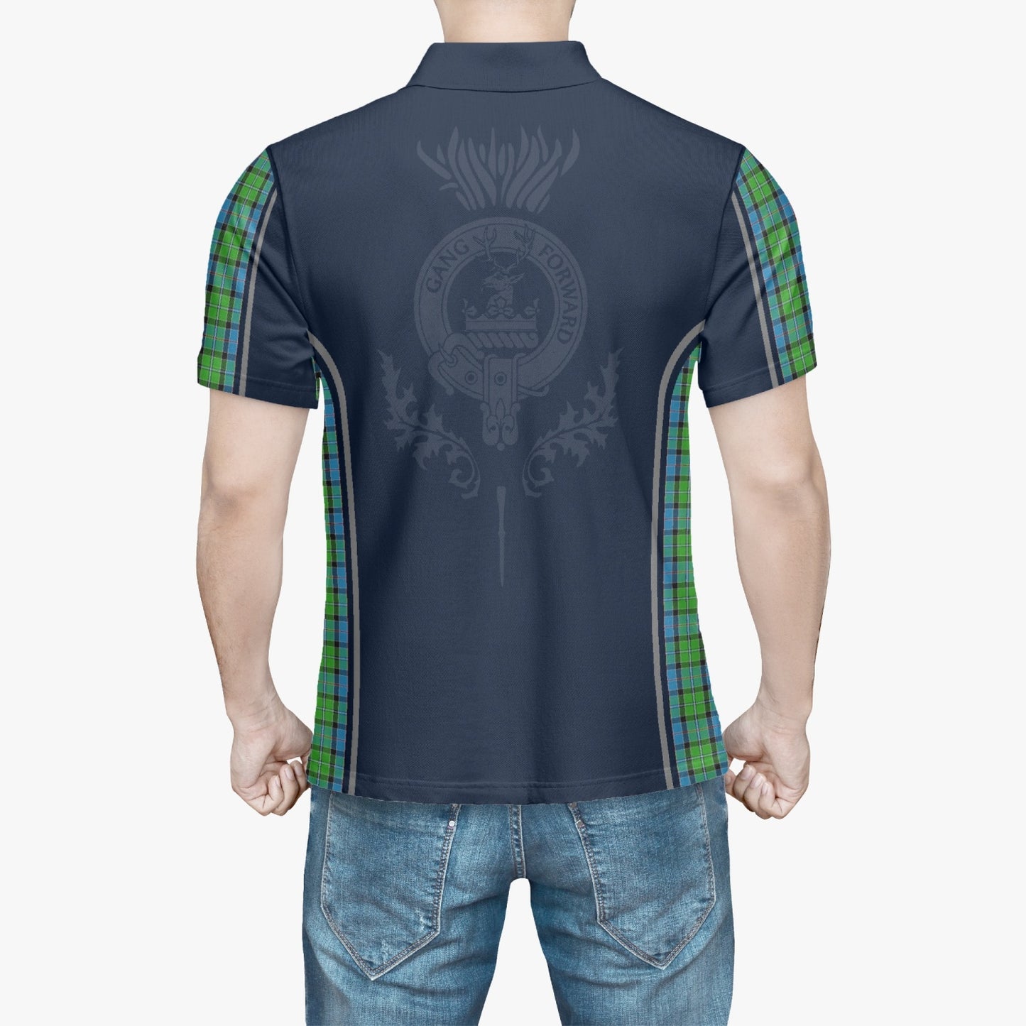 Clan Stirling Crest & Tartan Polo Shirt