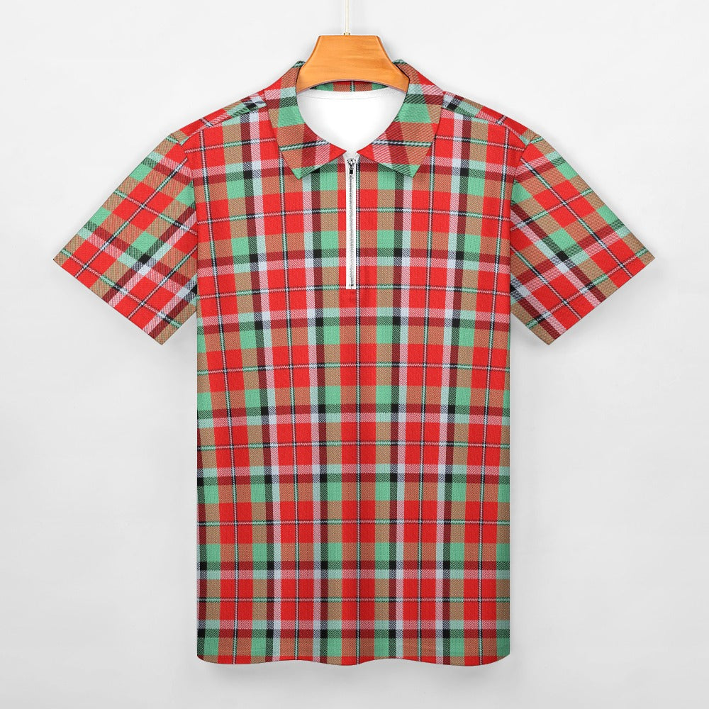 Clan Graham Red Tartan Short sleeve polo shirt