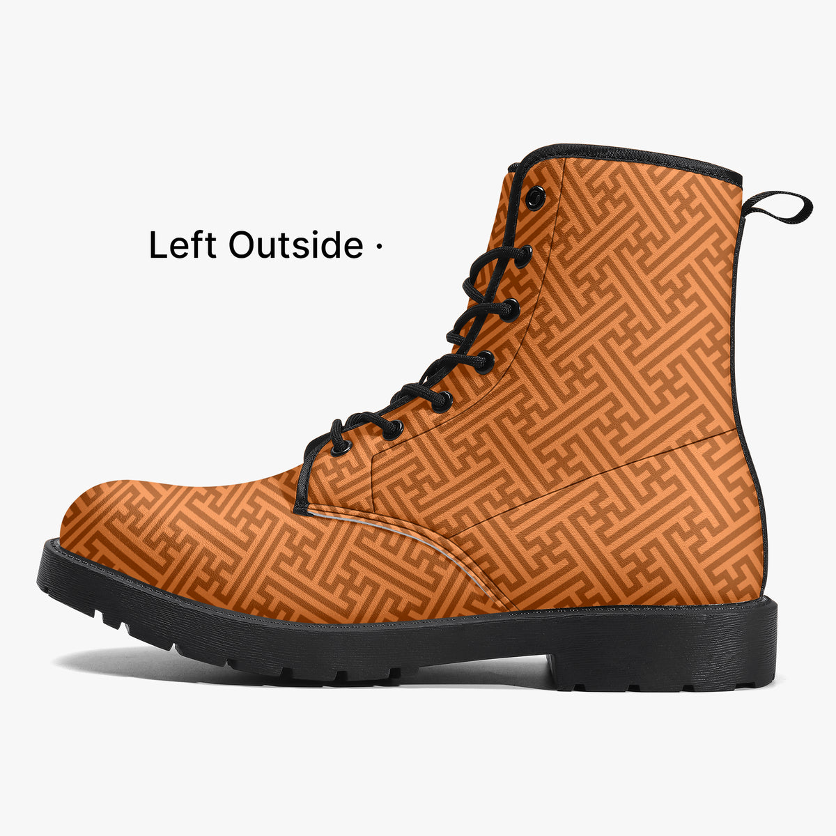 Japanese Wagara - Sayagata Orange - PU Leather Boots