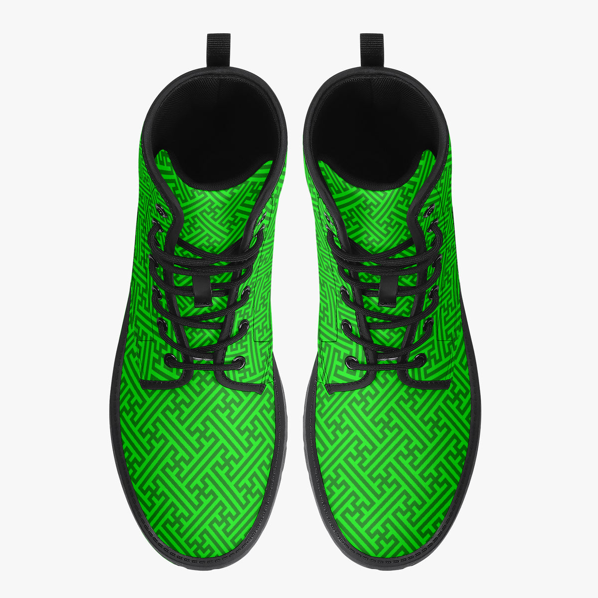 Japanese Wagara - Sayagata Green - PU Leather Boots