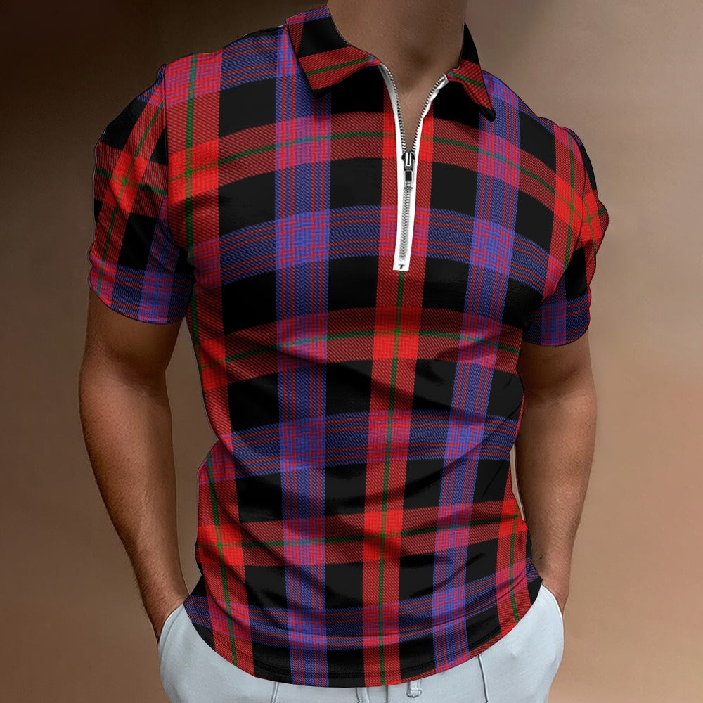 Clan Brown Tartan Short sleeve polo shirt