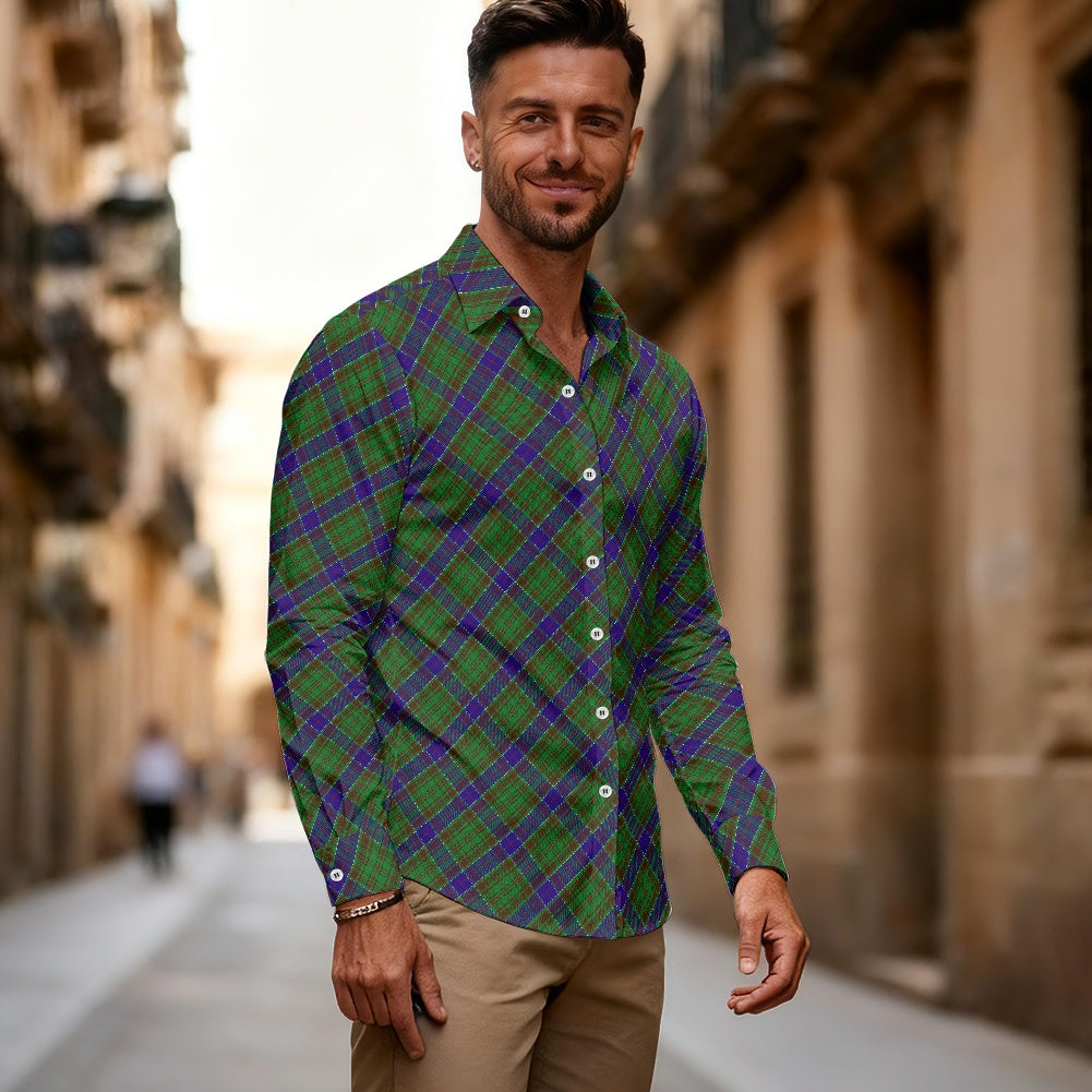 Clan Adams Tartan Bias Men's long-sleeved shirt