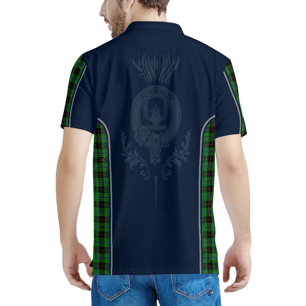 Clan Douglas Black Tartan & Black Douglas Crest Polo