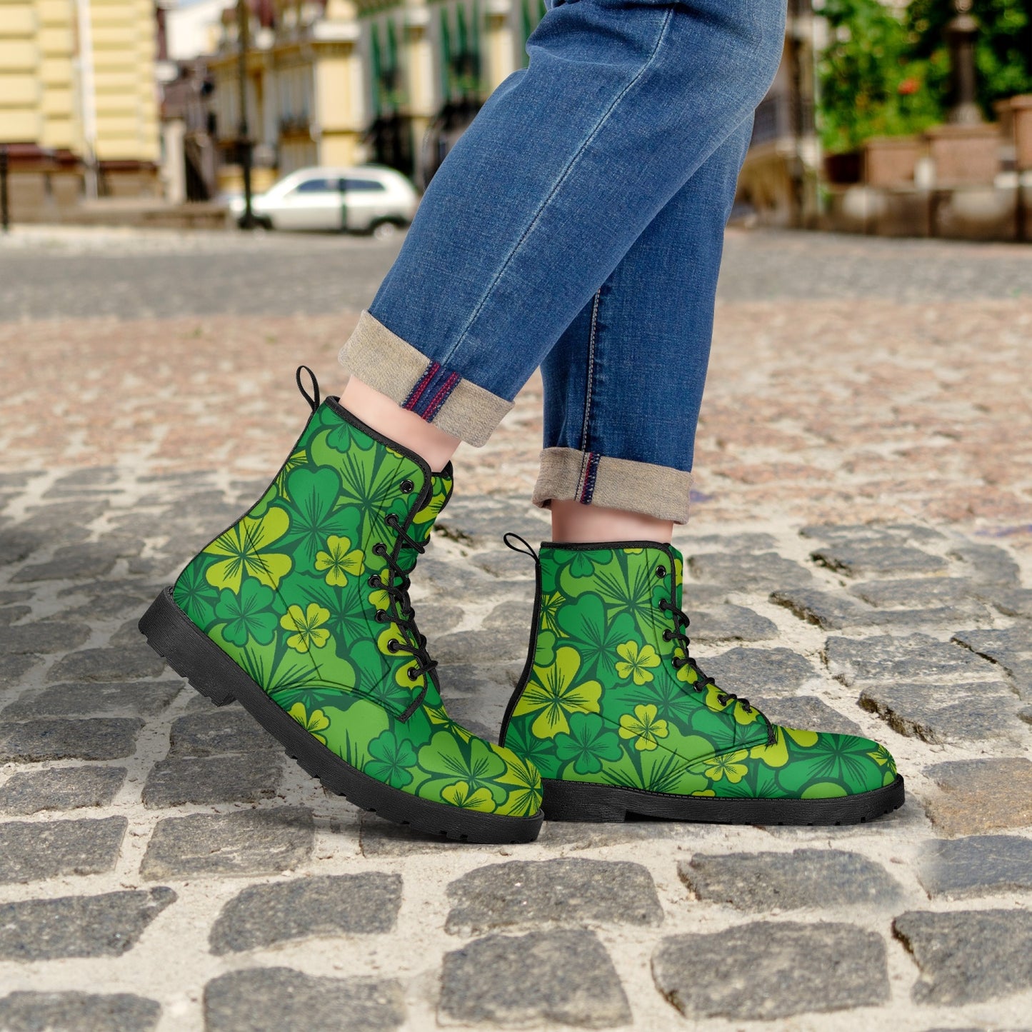 Irish Shamrock Leather Boots