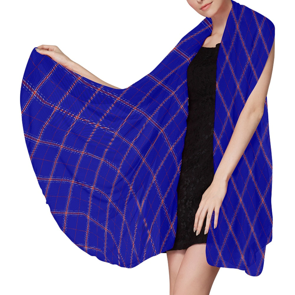 Rangers Tartan Bias Chiffon Scarf