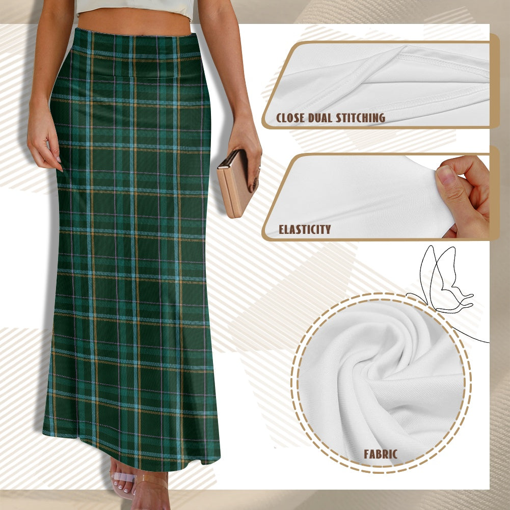 HW Tartan High Waist Long Skirt for Women