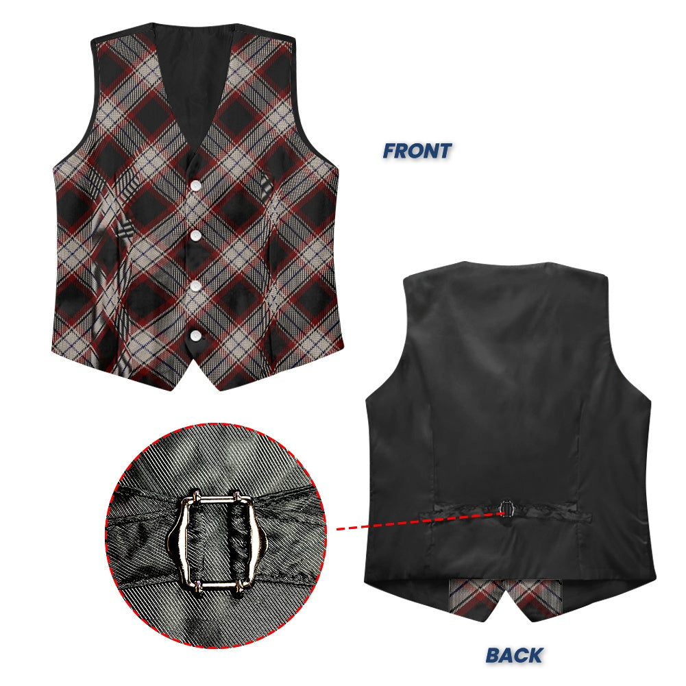 Breizh | Breton | Bretagne Bro-Wened Tartan Bias Suit vest jacket