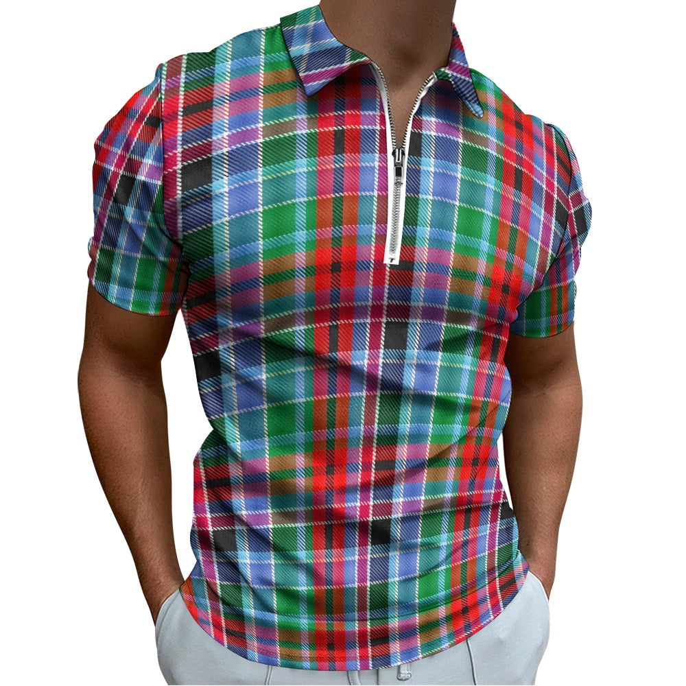 Clan Gordon Red Tartan Short sleeve polo shirt