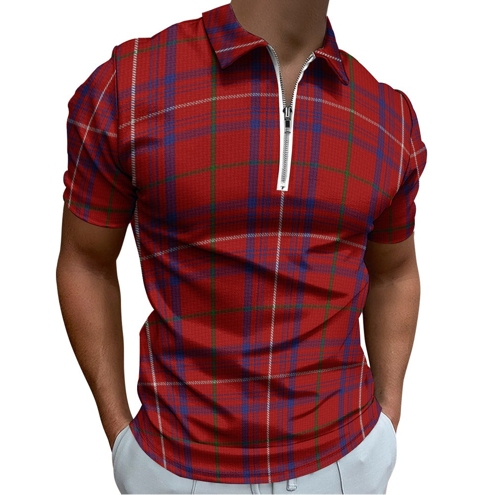 Clan Rose Tartan Short sleeve polo shirt