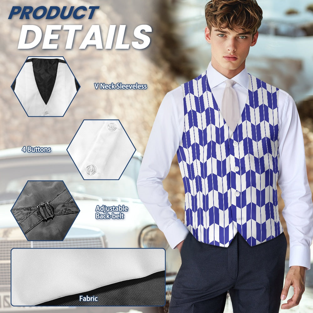 Wagara - Yagasuri Blue/White Suit vest jacket