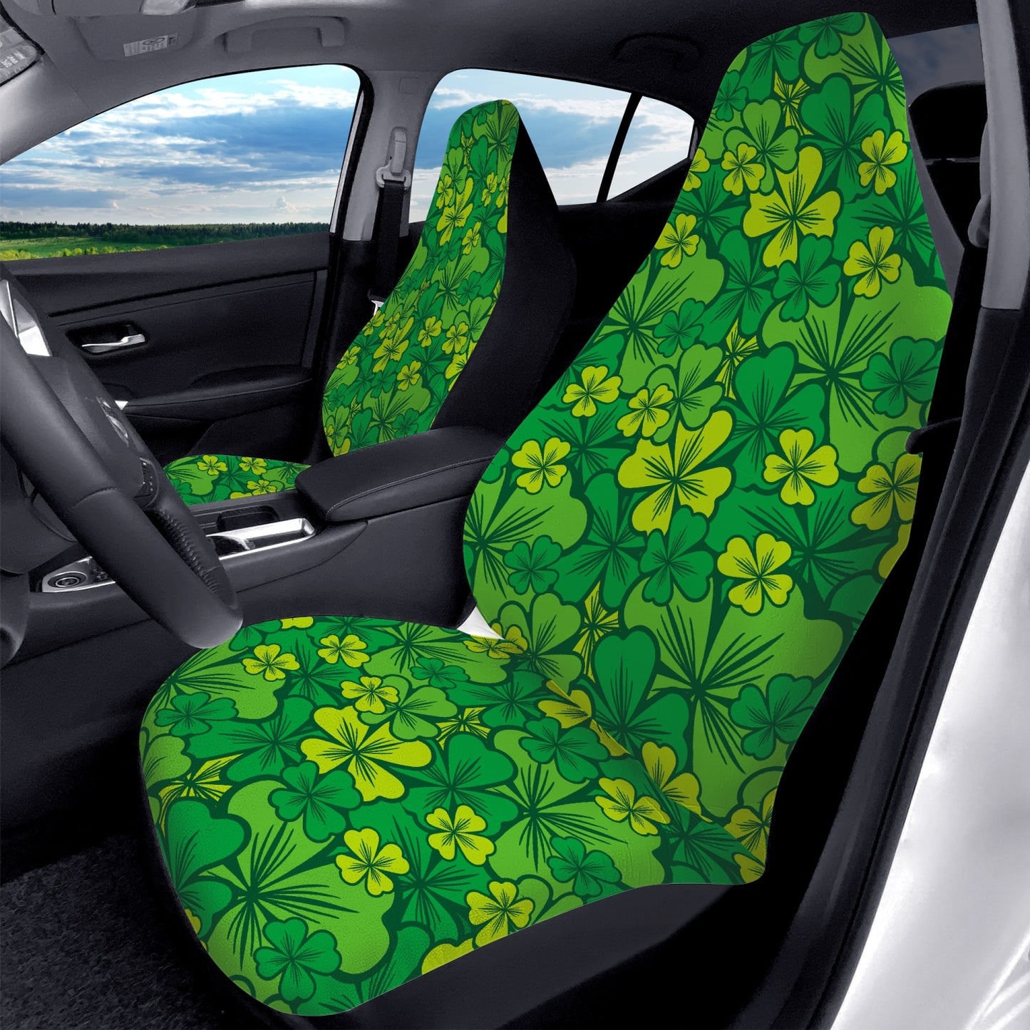 Irish Shamrock Car Seat Covers - 2Pcs