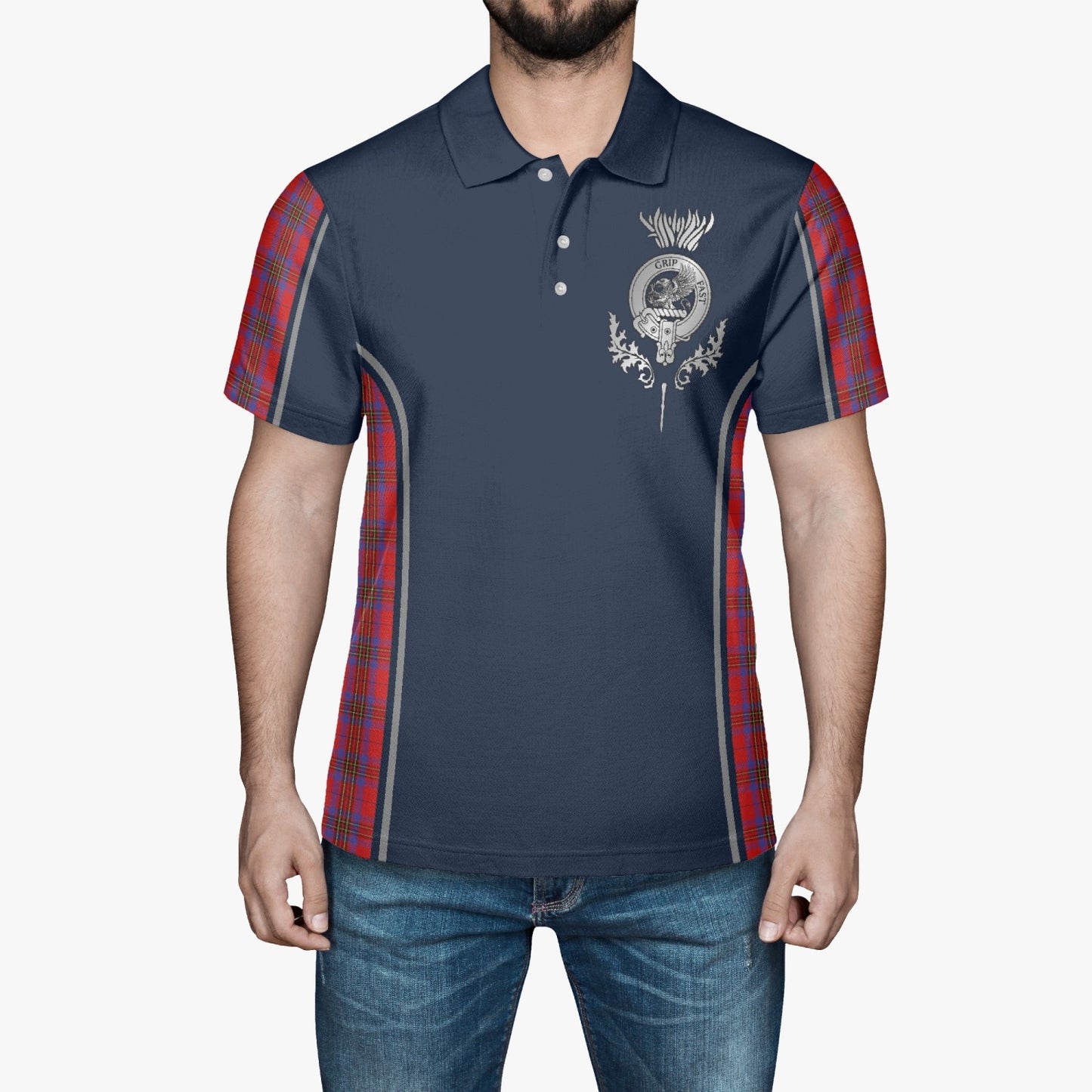 Clan Leslie Crest & Tartan Polo Shirt