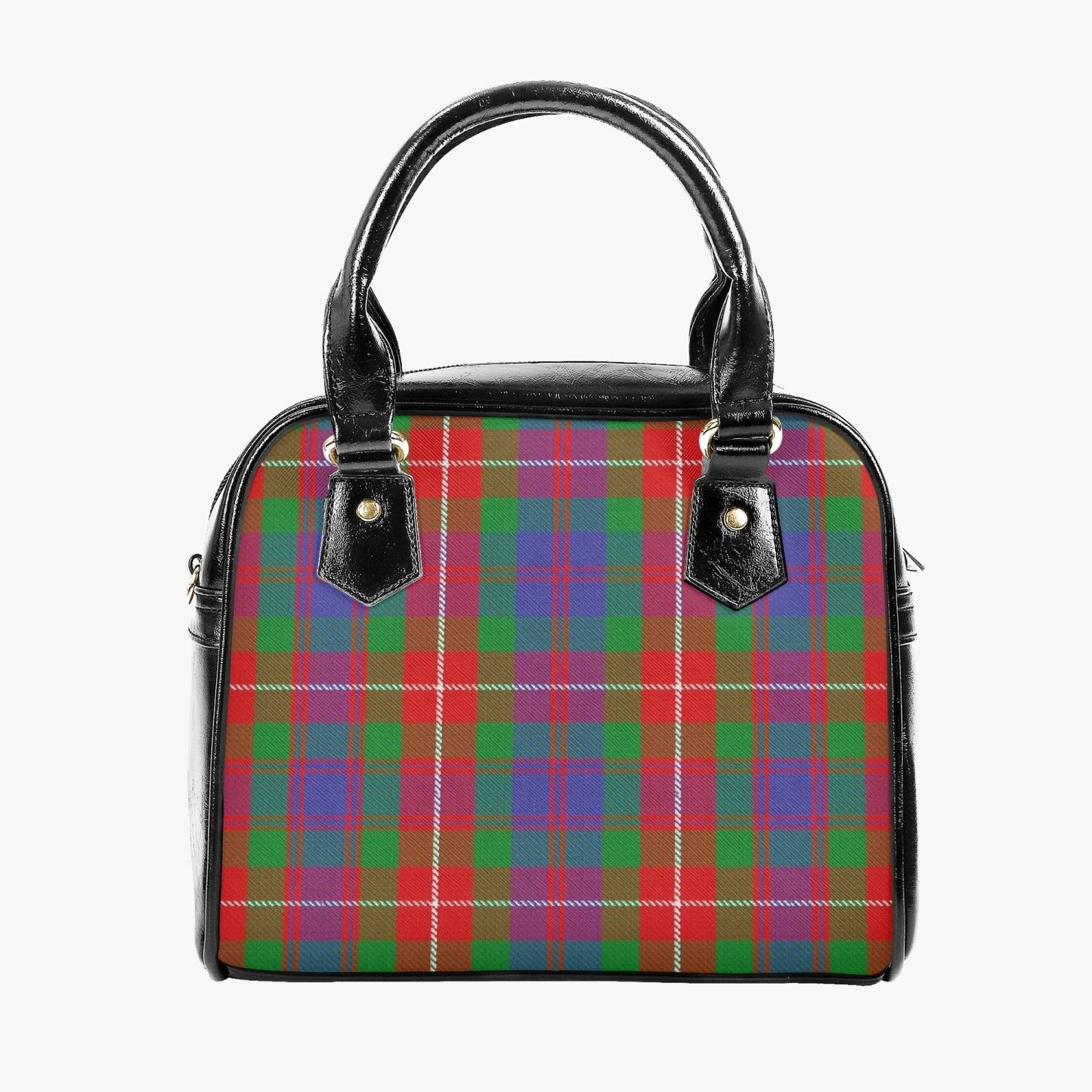 Clan Fraser Tartan Leather Saddle Bag