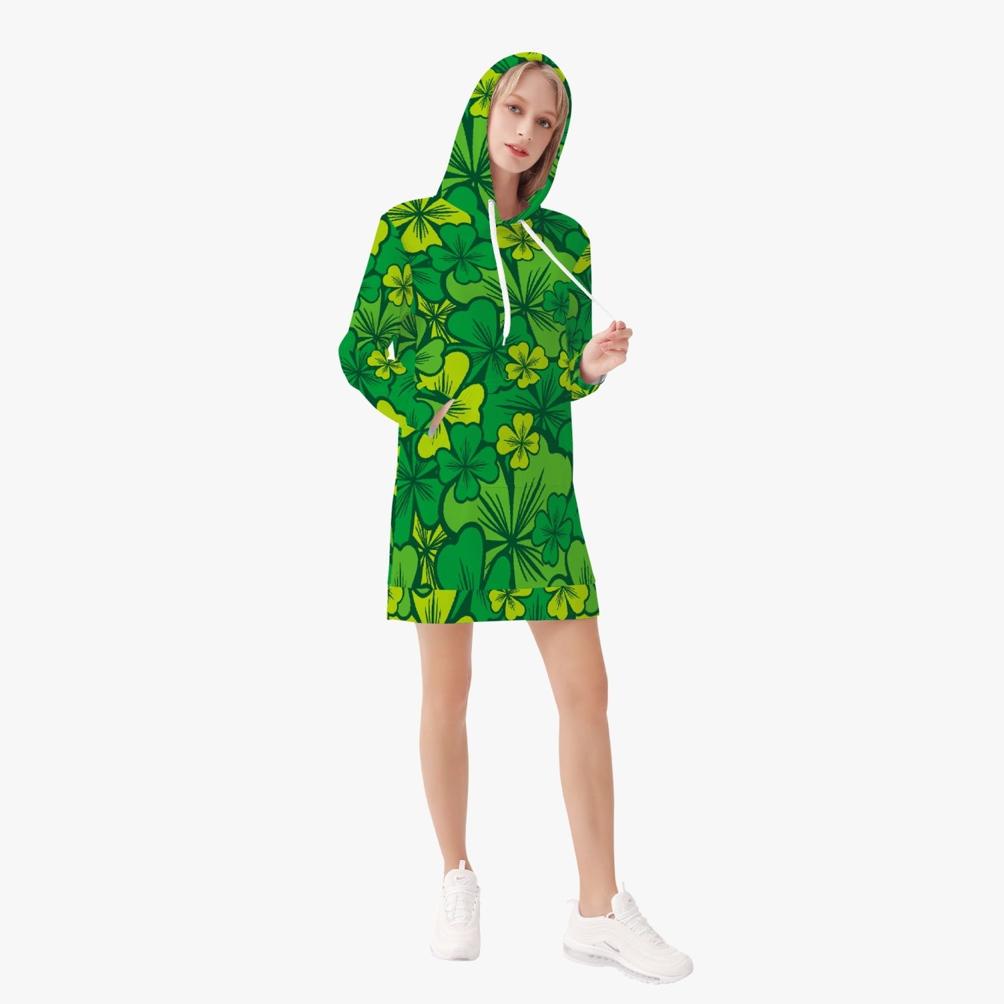 Irish Shamrock Hoodie Dress