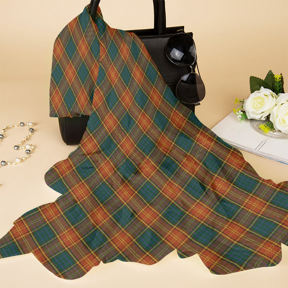 Irish County Roscommon Tartan Bias Chiffon Scarf