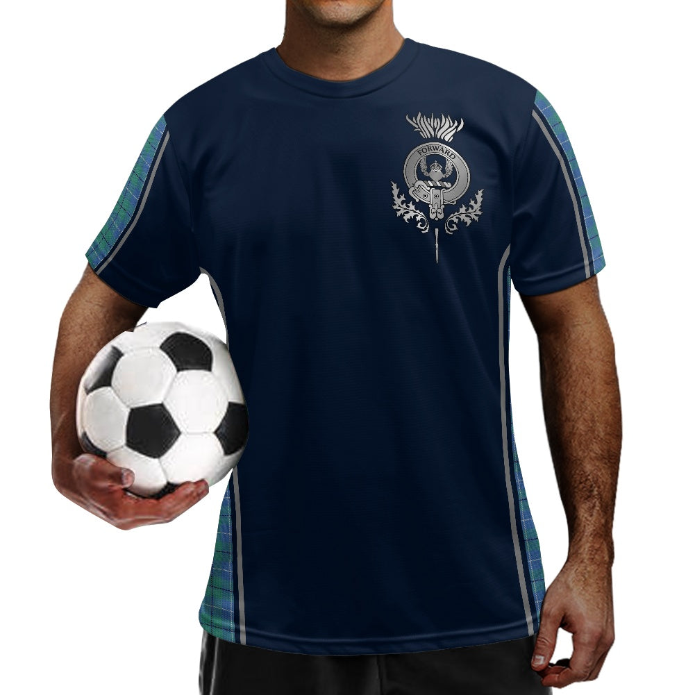 Clan Douglas Ancient Tartan & Black Douglas Crest Football Shirt