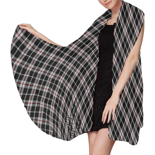 Cornish - St Piran's Tartan Bias Chiffon Scarf