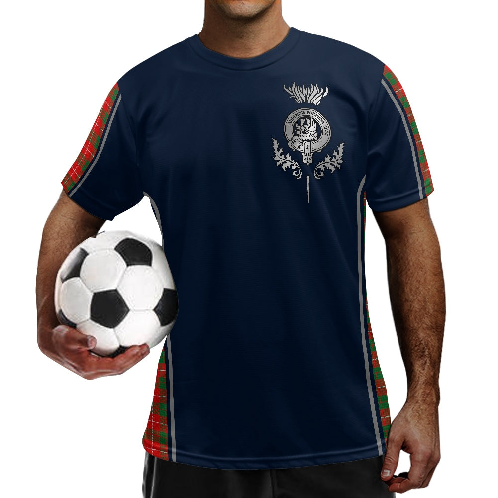 Clan MacKinnon Crest & Tartan Football Shirt