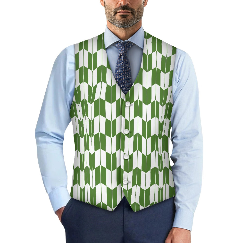 Wagara - Yagasuri Green/White Suit vest jacket