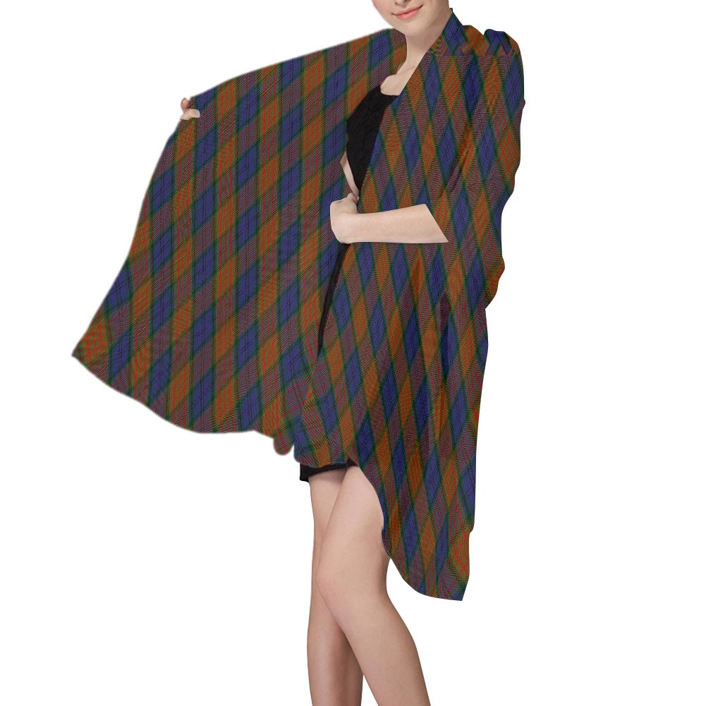 Irish County Longford Tartan Bias Chiffon Scarf