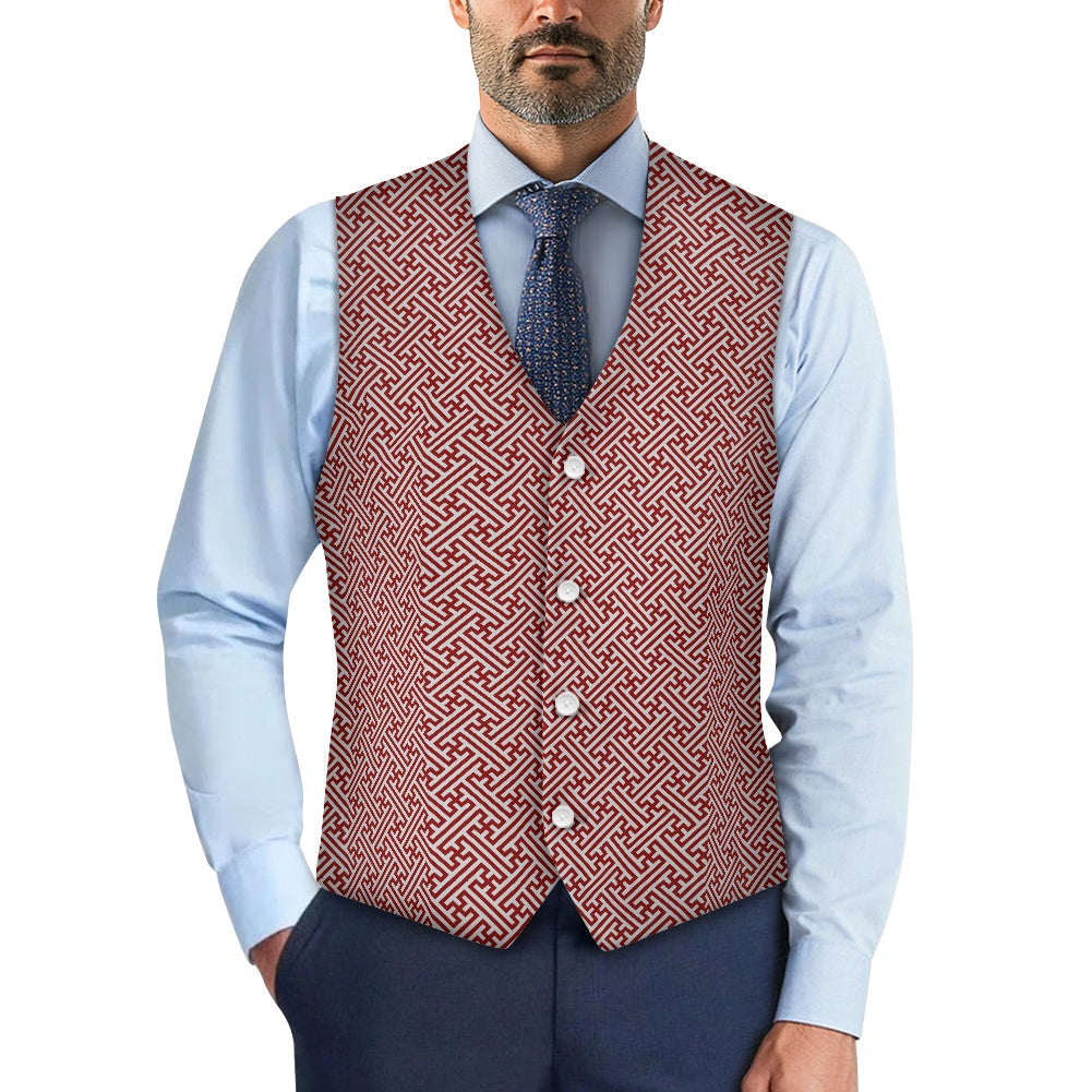 Wagara - Sayagata Red Suit vest jacket