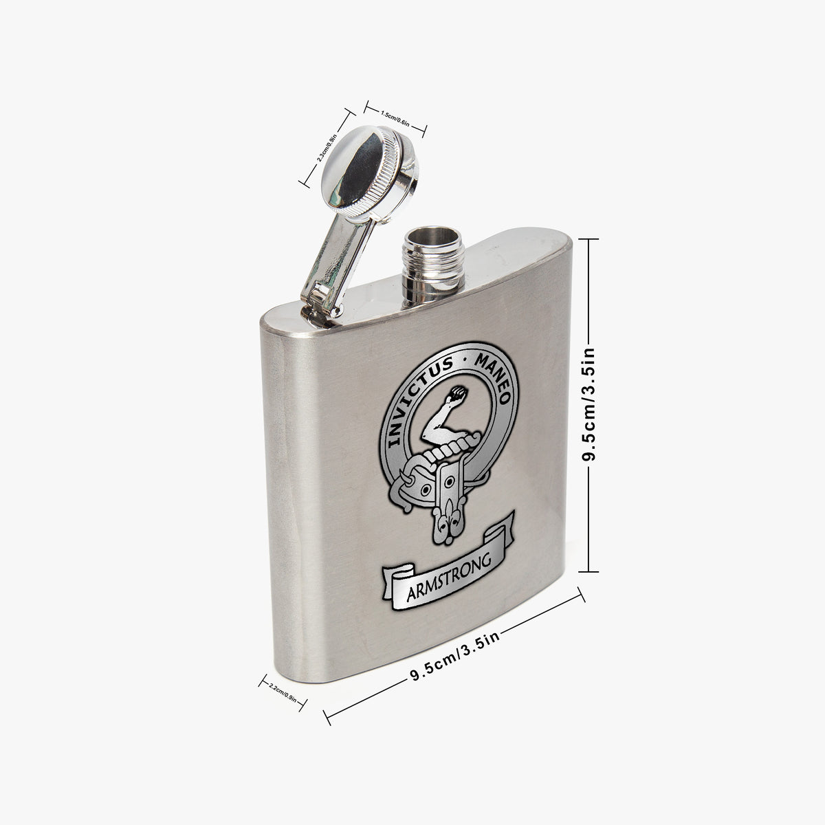 Clan Armstrong Crest 7oz Stainless Steel Hip Flask