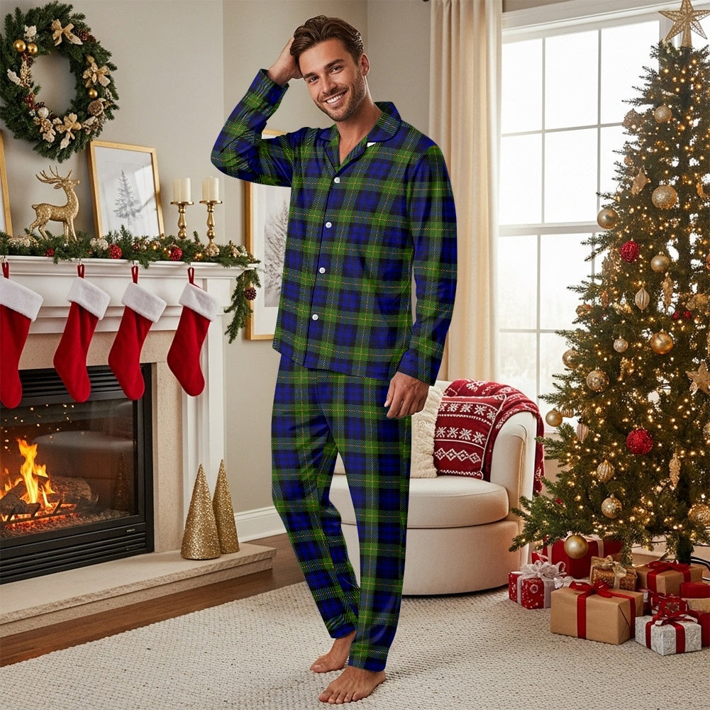 Gordon Highlanders Tartan Men's button pajamas