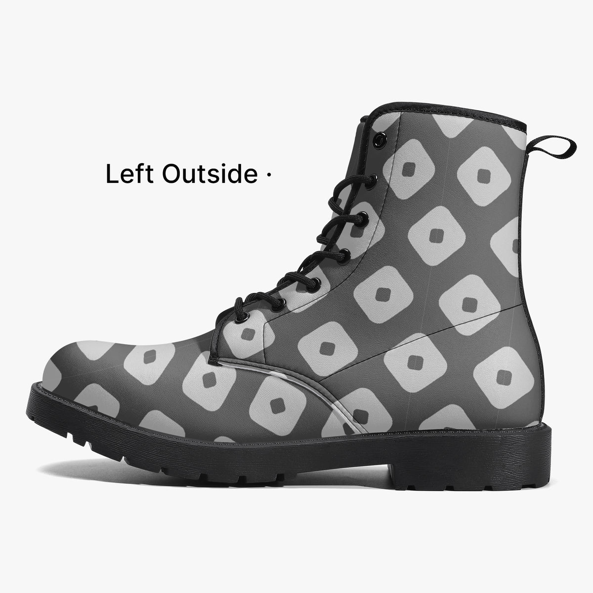 Japanese Wagara - Kanoko Black - PU Leather Boots